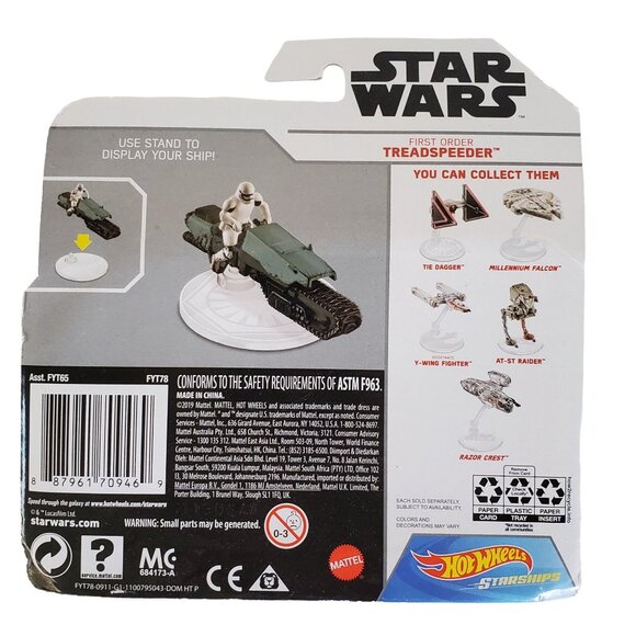 Hot Wheels Star Wars First Order Treadspeeder Die-Cast Vehicle With Flight Stand - Picture 4 of 4